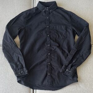 Express Men's Black 100% Cotton Button-Down Shirt M-Tall Slim